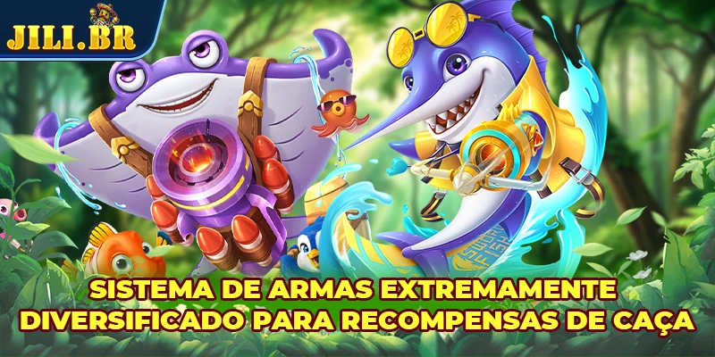 Sistema de armas extremamente diversificado para recompensas de caça